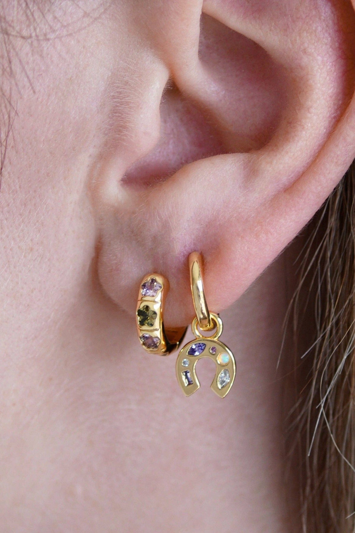 JJ Mini Lucky Charm Hoop Earrings - The Mercantile London