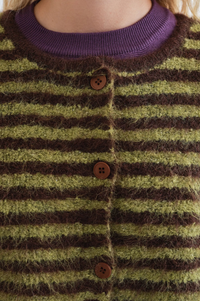 Compania Fantastica Brown & Green Striped Cardigan