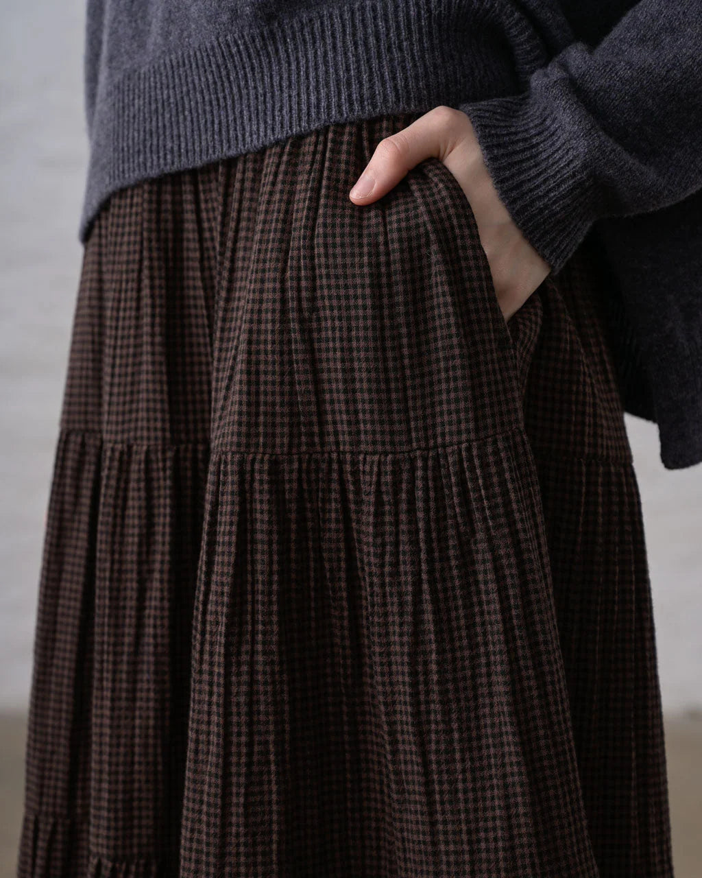 Bibico Cecile Cocoa Check Skirt