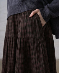 Bibico Cecile Cocoa Check Skirt
