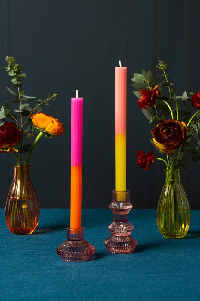 Talking Tables 2 Tone Pink Dinner Candles - The Mercantile London