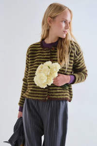 Compania Fantastica Brown & Green Striped Cardigan