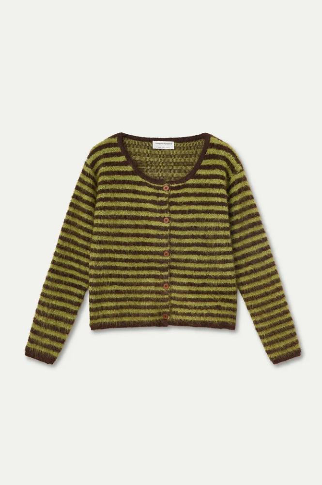 Compania Fantastica Brown & Green Striped Cardigan