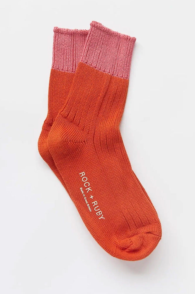 Rock + Ruby Wynona Coral Pink Socks