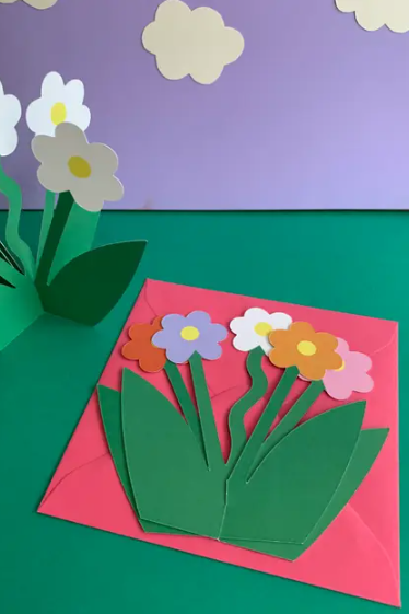 Standing 3D Daisy Floral Bloom Everyday Greeting Card : Multi-Colored - The Mercantile London