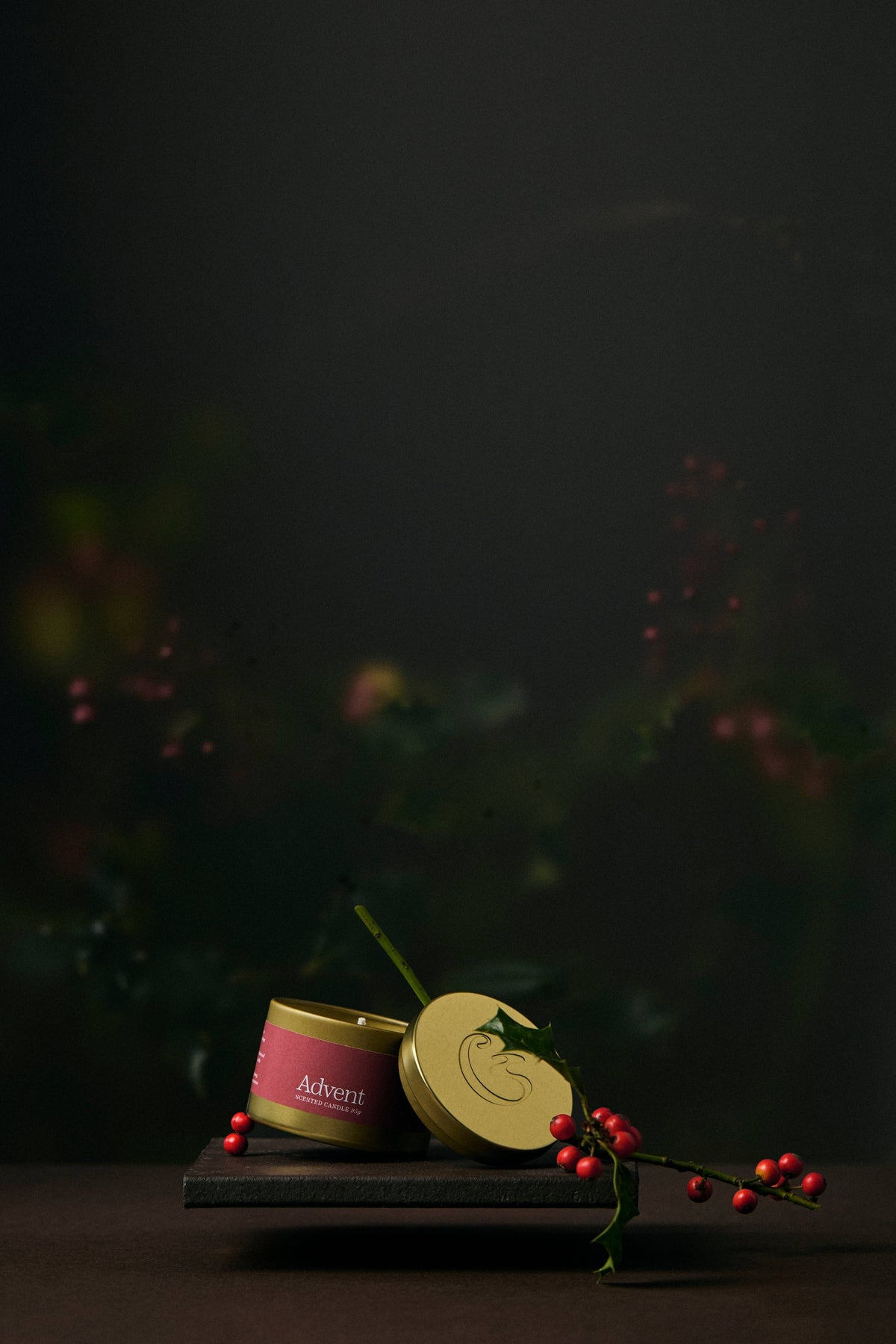 Cedar Advent Small Tin Candle