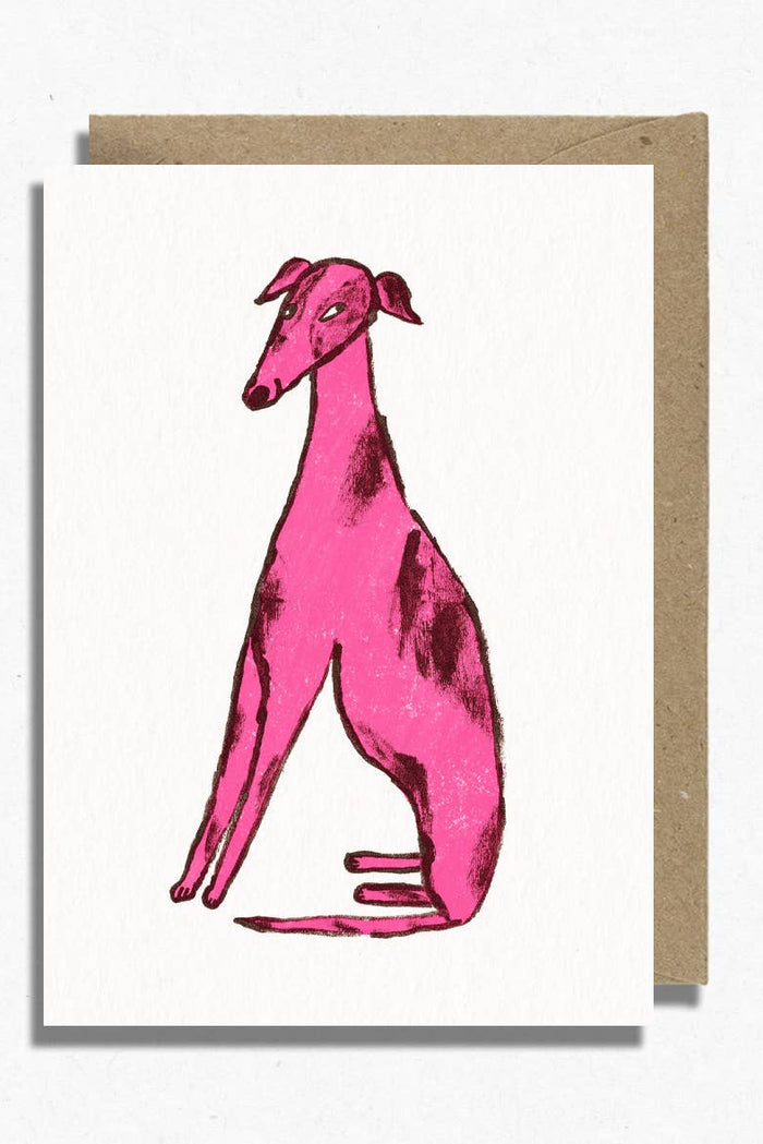 Hot Pink Press Sneaky Pink Dog Greetings Card