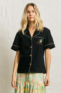 Helmstedt Fiona Embroidered Black Shirt - The Mercantile London