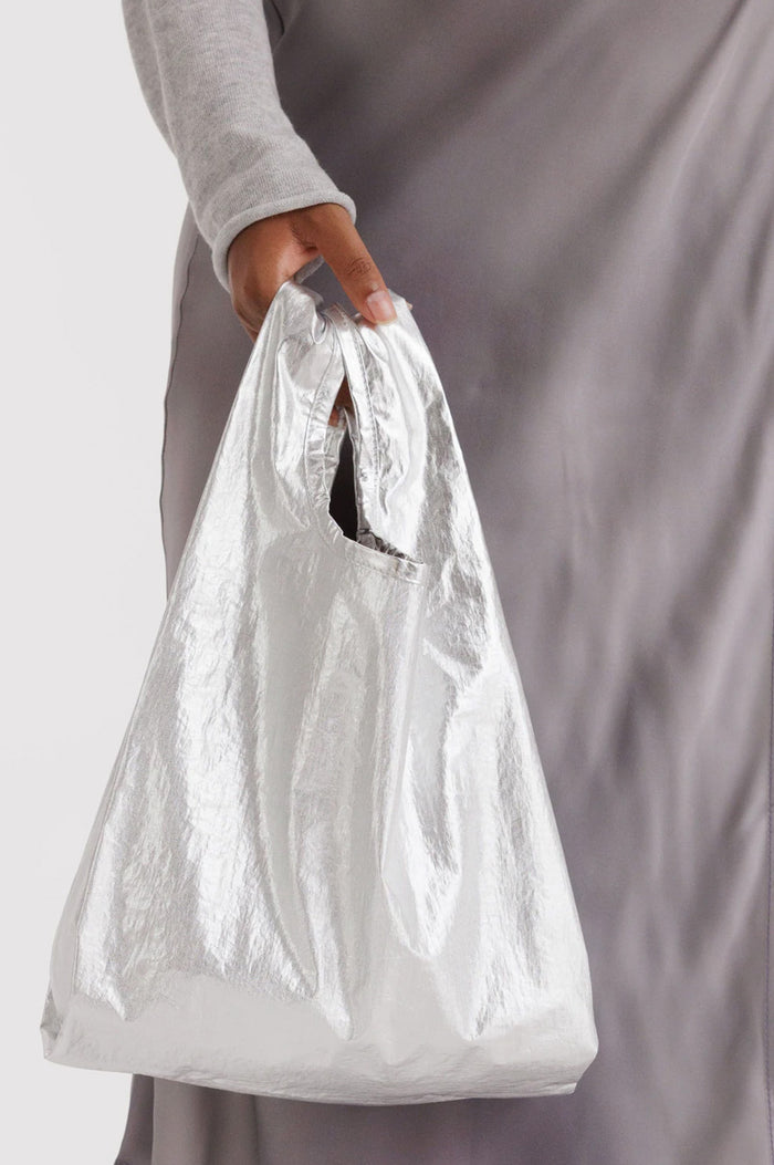 Baggu Baby Silver Metallic Reusable Bag - The Mercantile London