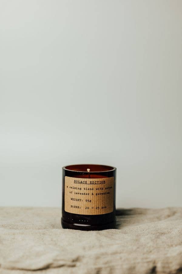 Old Green Small Solace Fire Glass Candle