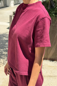 Le Bon Shoppe Sunset Cabernet Mock Neck T Shirt - The Mercantile London
