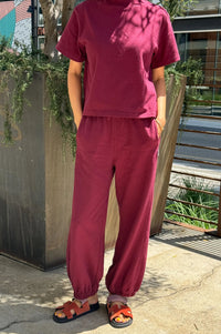 Le Bon Shoppe Sunset Cabernet Mock Neck T Shirt - The Mercantile London