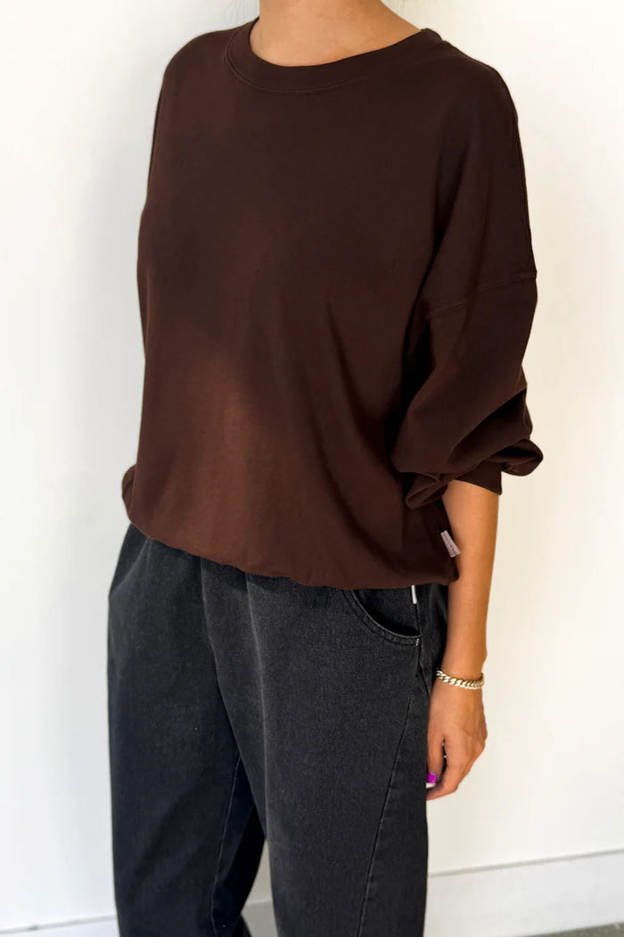 Le Bon Shoppe Cali Dark Cacao Jersey Sweatshirt - The Mercantile London