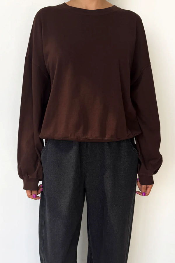 Le Bon Shoppe Cali Dark Cacao Jersey Sweatshirt - The Mercantile London