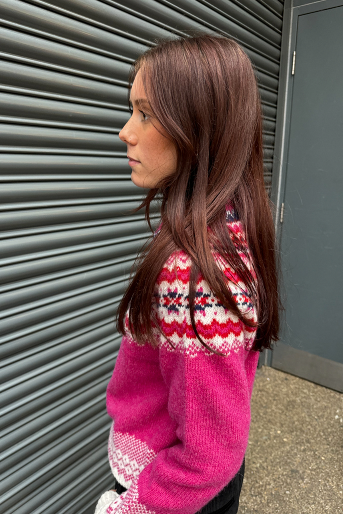 Lowie Caerphilly Fairisle Jumper in Pink - The Mercantile London