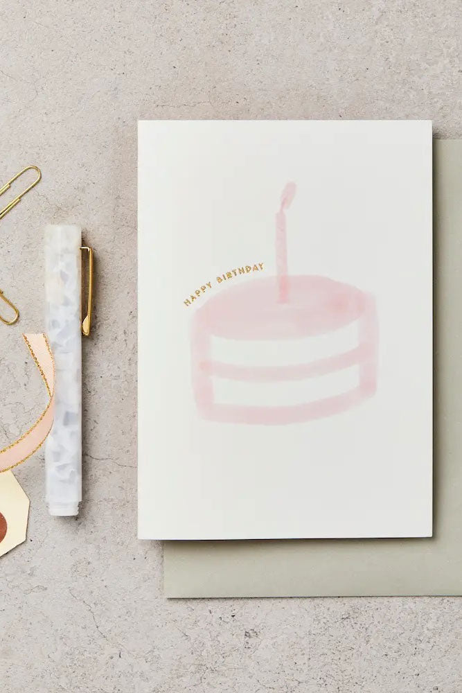 Katie Leamon Happy Birthday Cake Card - The Mercantile London