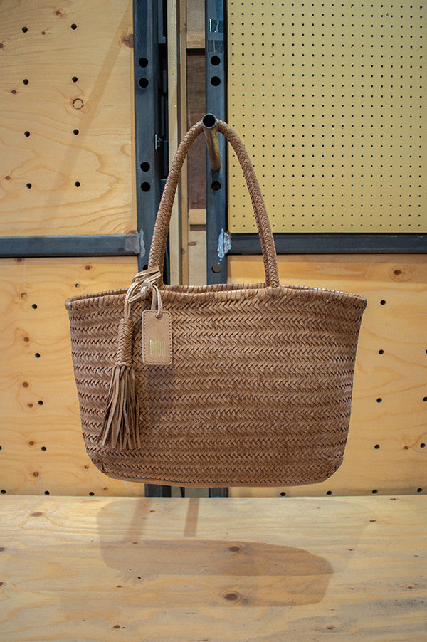 Biba Perkins Camel Braided Leather Bag - The Mercantile London