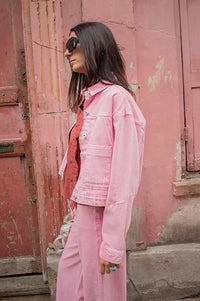 ICHI Mijalla Cameo Pink Jacket - The Mercantile London