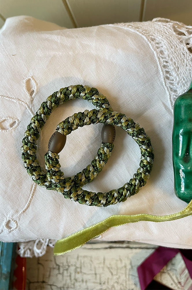 Kknekki Mix Green Wood Hair Tie - The Mercantile London