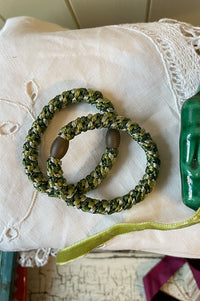 Kknekki Mix Green Wood Hair Tie - The Mercantile London