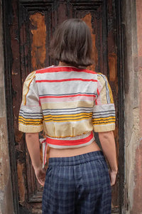 An'ge Soriana Belinda Stripe Wrap Top - The Mercantile London