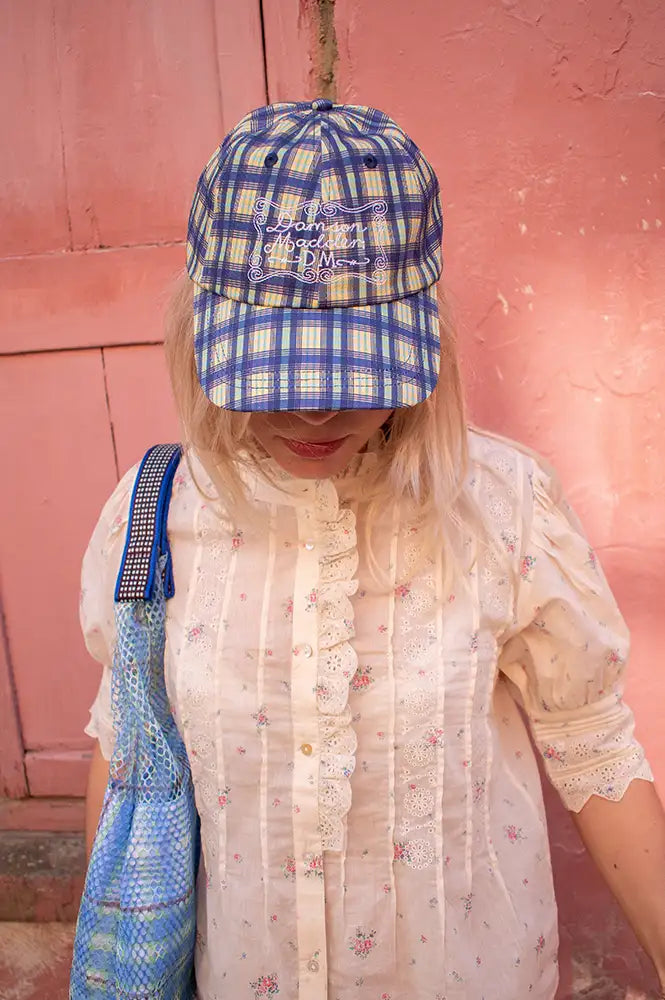 Damson Madder Tomboy Check Cap - The Mercantile London