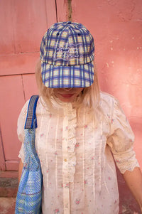 Damson Madder Tomboy Check Cap - The Mercantile London