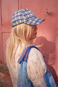 Damson Madder Tomboy Check Cap - The Mercantile London