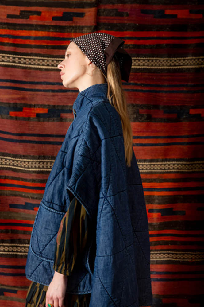 Bonté Kiki Dark Denim Cape - The Mercantile London