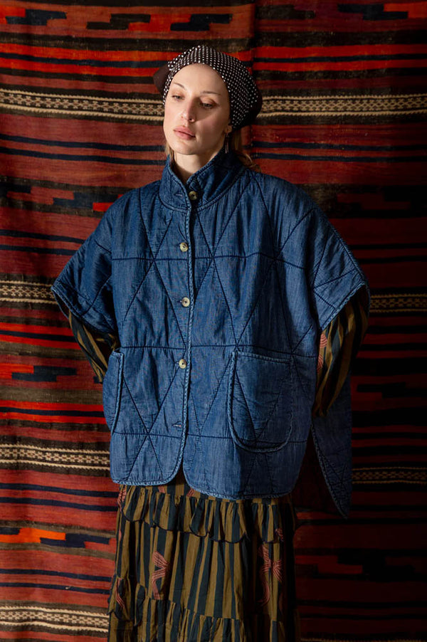 Bonté Kiki Dark Denim Cape - The Mercantile London