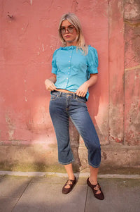 Damson Madder Anke River Blue Blouse - The Mercantile London