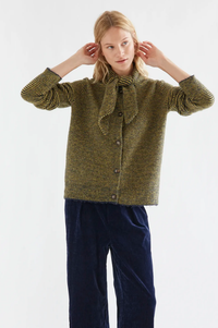 Compania Fantastica Yellow And Navy Striped Knitted Cardigan