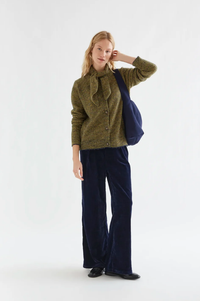 Compania Fantastica Yellow And Navy Striped Knitted Cardigan