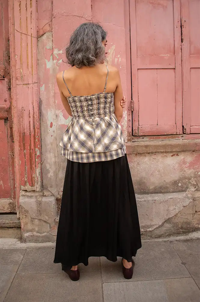 Damson Madder Azalea Cardamon Checked Cami Top