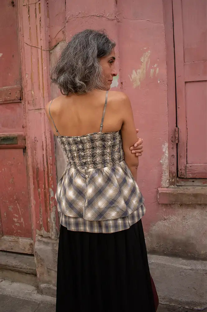Damson Madder Azalea Cardamon Checked Cami Top