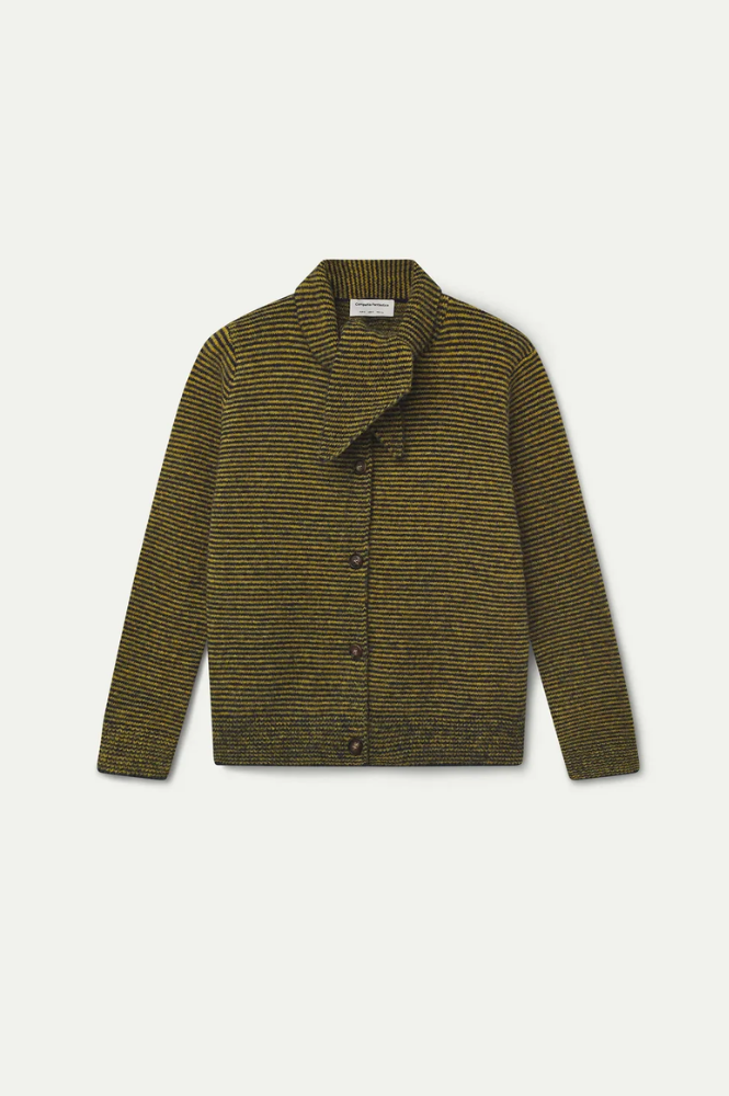 Compania Fantastica Yellow And Navy Striped Knitted Cardigan