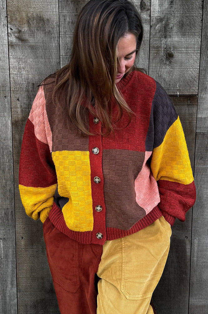 L.F. Markey Lonny Multi Patchwork Cardigan - The Mercantile London