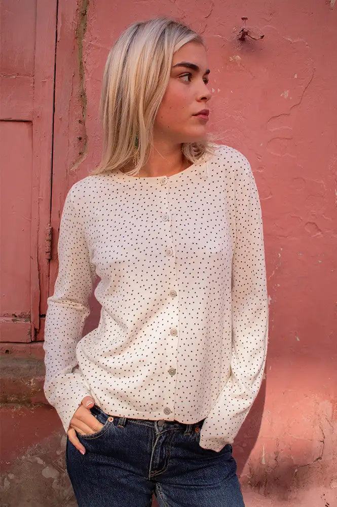 Fransa Malen Polka Dot Cardigan - The Mercantile London