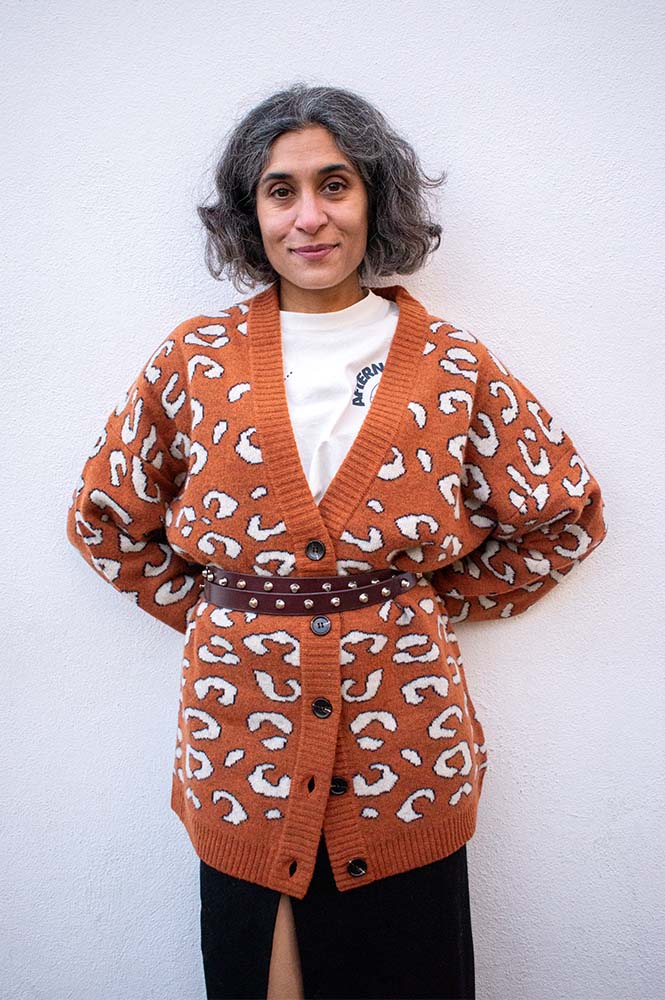 Stella Nova Burnt Orange Animal Jacquard Cardigan - The Mercantile London