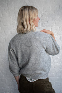 Numph Suri Light Grey Melange Cardigan - The Mercantile London