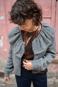 Object Denisi Grey Melange Cardigan - The Mercantile London