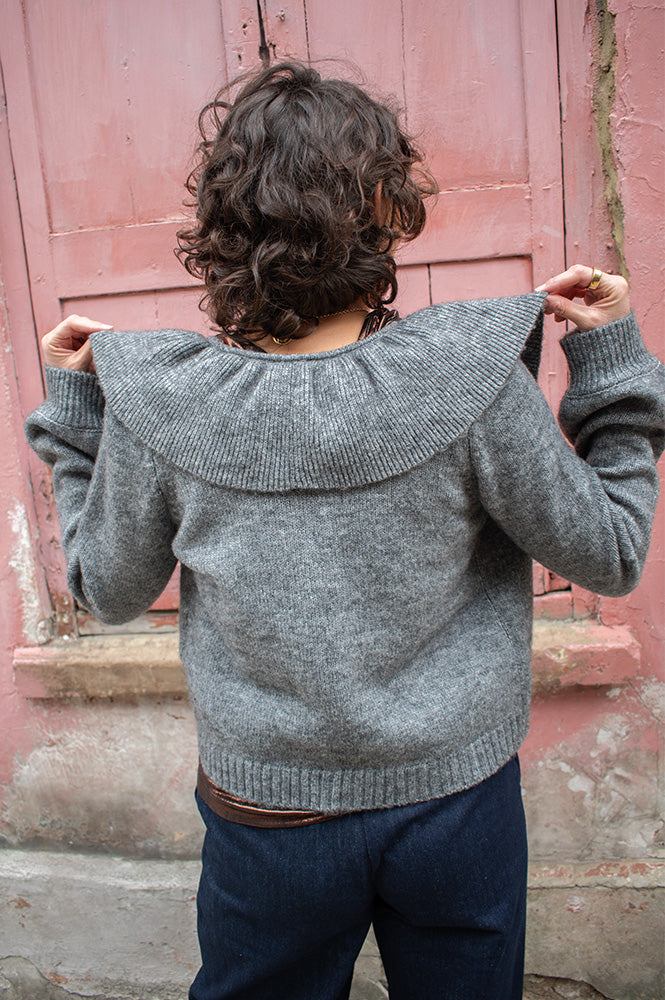 Object Denisi Grey Melange Cardigan - The Mercantile London