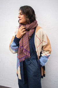 Stella Nova Blue Sea Oversized Check Cardigan - The Mercantile London