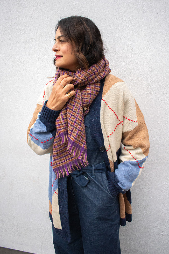 Stella Nova Blue Sea Oversized Check Cardigan - The Mercantile London