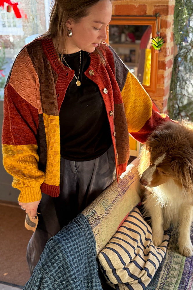 L.F. Markey Lonny Multi Patchwork Cardigan