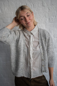 Numph Suri Light Grey Melange Cardigan - The Mercantile London