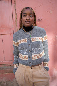 Object Galia Intarsia Knit Cardigan - The Mercantile London