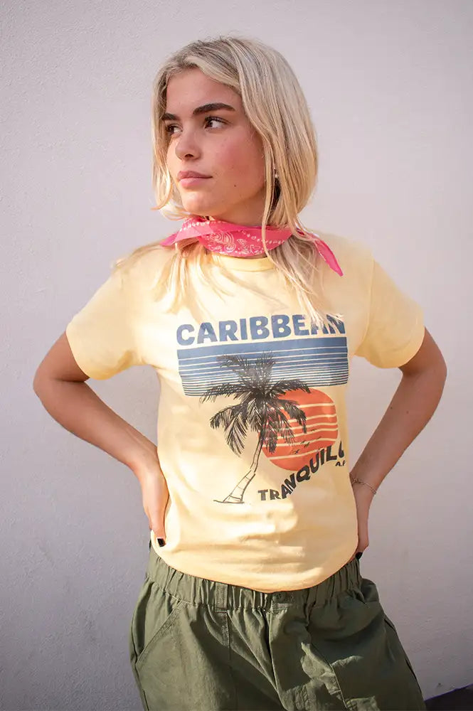 A.P Caribbean Print Yellow T-Shirt - The Mercantile London