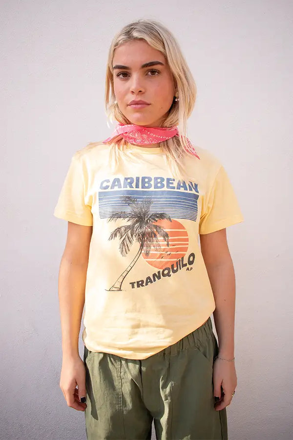 A.P Caribbean Print Yellow T-Shirt - The Mercantile London