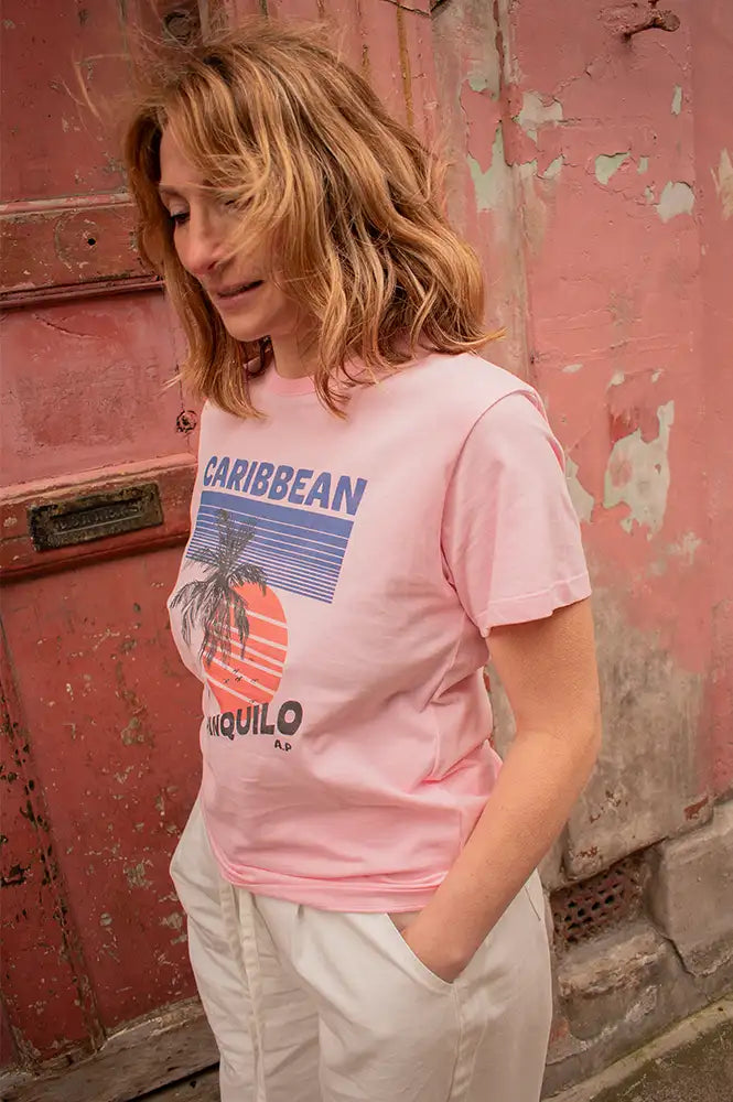 A.P Caribbean Print Pink T-Shirt - The Mercantile London